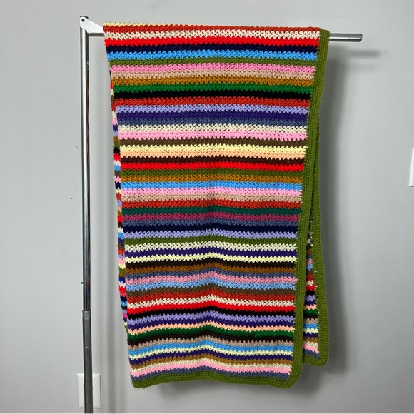 Vintage Other - Vintage Handmade Afghan Blanket Coverlet Cozy Colorful Rainbow